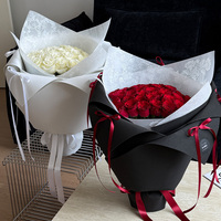 Kertas Pembungkus Bunga Elegan Bermotif Renda Timbul 140g Lembaran Vellum Transparan Vintage Pembungkus Buket Perlengkapan Florist Grosir