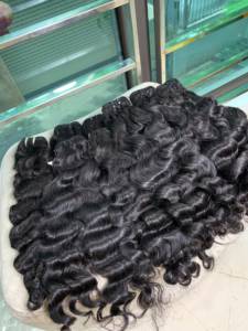 Extensiones de Cabello Virgen con Ondas Sueltas, 100% Cabello Humano Sin Procesar, Tejido Doble, Negro Natural - Product Image 4