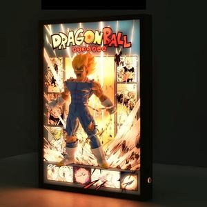 <span class=keywords><strong>Dragon</strong></span> Balls 3D <span class=keywords><strong>Goku</strong></span> o Vegeta Anime Figure di luce notturna nuovo Anime 3D Paper Cut Light Box cornice Led luci notturne - Product Image 6