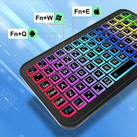 Nouveau mini clavier sans fil BT à membrane pour ordinateur portable, tablette, téléphone portable, clavier de jeu rétroéclairé RVB coloré