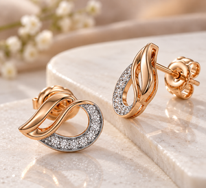 Boucles d'oreilles en or 24 carats, 1,63 gramme, boucles d'oreilles fantaisie en or faites à la main pour femmes, pour mariage, bijoux indiens traditionnels - Product Image 1