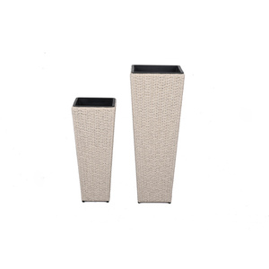 Maceta Moderna Cuadrada de Ratán, Color Beige, de Plástico, para Interiores y Exteriores, Jardín, Escritorio o Suelo, Disponible en Almacén de EE. UU. - Product Image 6