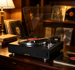 Tourne-disque rétro pour disques vinyles LP, cartouche <span class=keywords><strong>Audio</strong></span> <span class=keywords><strong>Technica</strong></span> AT3600L, arrêt automatique à 2 vitesses, 4 haut-parleurs stéréo intégrés - Product Image 3