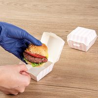 Caja para Hamburguesas Plegable con Superficie Lisa, Papel Texturizado, Caja de Almacenamiento Resistente, Caja para Hamburguesas Clásica, Práctica y Duradera, Caja Marrón