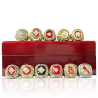 Set de Anillos de Campeonato de los St. Louis Cardinals 1926-2013, Joyería de Moda, Anillos de Piedras Preciosas Estilo Hip Hop, Caja de Exhibición para Hombre