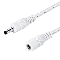 Cable de extensión de alimentación CC 3,5mm X 1,35mm macho a hembra Jack DC Cable adaptador de corriente para cámaras Cámara IP inalámbrica 3m blanco