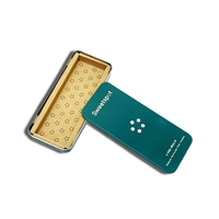 Boîte hermétique rectangulaire coulissante en fer blanc mat avec plateau intérieur, conteneur métallique portable pour le rangement de pilules et médicaments