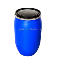 Fût en plastique recyclable bleu de qualité alimentaire HDPE de 200 litres à ouverture supérieure, 55 gallons, avec cerclage en fer pour le lait