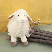 Peluche d'agneau blanc super douce et moelleuse, jouet en laine réaliste pour bébé, idéal pour apaiser et câliner, cadeau animal de la ferme