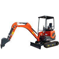 Mini-excavatrice compacte hydraulique de 2 tonnes - Excavatrice sur chenilles à faible consommation de carburant avec moteur diesel à faibles émissions pour la construction écologique