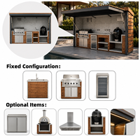Ensemble de barbecue modulaire moderne en acier inoxydable, écologique, personnalisé, avec four, armoire de cuisine, îlot de cuisine extérieur complet