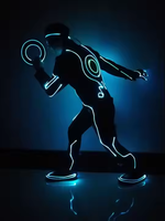 Costume LED Tron - Costume de danse lumineux à la mode pour adultes, imprimé pour les spectacles de danse de salon, les DJ, les scènes de discothèque