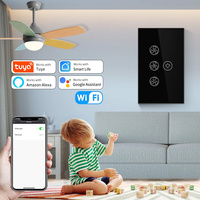 Commutateur de lampe de ventilateur de plafond intelligent Wifi Tuya avec commande vocale d'application à réglage de vitesse et intégration Alexa Google Home Zigbee Network