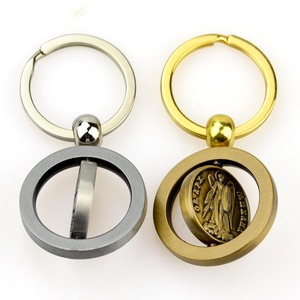 Nhà Sản Xuất Bán Buôn Tùy Chỉnh Riêng Của Bạn Logo Lưu Niệm Keychain Kim Loại Bạc Quay Keychain - Product Image 3