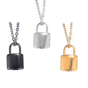 Nouveau style pendentif mini cadenas en acier inoxydable pour cendres, bijou commémoratif, collier urne pour cendres - Product Image 1