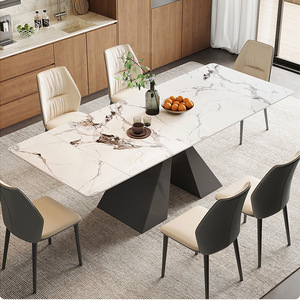 Mesa <span class=keywords><strong>de</strong></span> Comedor Comercial Extensible y Plegable para Apartamentos, con Superficie <span class=keywords><strong>de</strong></span> Piedra Sinterizada Resistente a los Arañazos, Muebles Modernos para Hoteles, <span class=keywords><strong>Venta</strong></span> al Por Mayor - Product Image 1