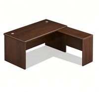 Bureau de direction moderne en forme de L, grand bureau en MDF pour manager avec armoire latérale pliable et tiroirs pour mobilier de bureau