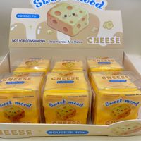 Boîte mystère non-évolutive en TPR, jouet sensoriel anti-stress ASMR, type bloc, en forme de pomme de terre au fromage, avec pouding moelleux et couche de fromage, à l'aspect collant et sonore, pour fête