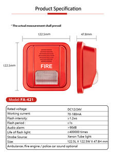 Nuevo diseño DC24V sirena convencional estroboscópica 3 alarmas Sistema de incendio y robo con sirena DC24V alarma de incendio sirena estroboscópica - Product Image 6