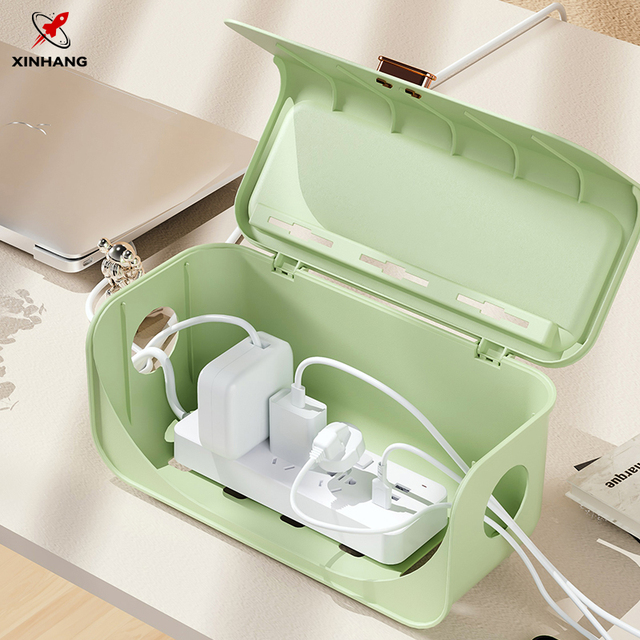 Xinhang Wire Storage Box, Desktop Organizer Box Simple Power Storage Cable Large Capacity Hidden Socket Data Cable Storage Box