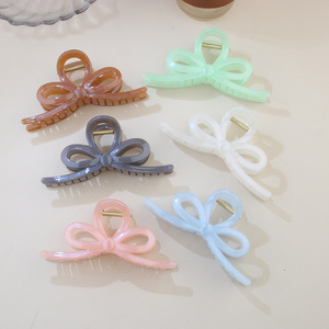 Beautiful Large 13cm Jelly Pink Solid Color Hair Claw Clip New Design Korean Unisex Hair Accessories Recycled <b>Resin</b> Plastic - Product Image 2