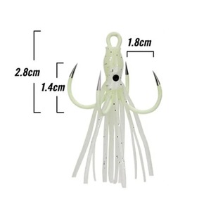 Gonne Luminose in PVC Morbido <span class=keywords><strong>per</strong></span> Calamari, <span class=keywords><strong>Esca</strong></span> Artificiale Fluorescente <span class=keywords><strong>per</strong></span> Pesca Notturna al Basso con Ancorette <span class=keywords><strong>per</strong></span> Uso Fluviale - Product Image 2