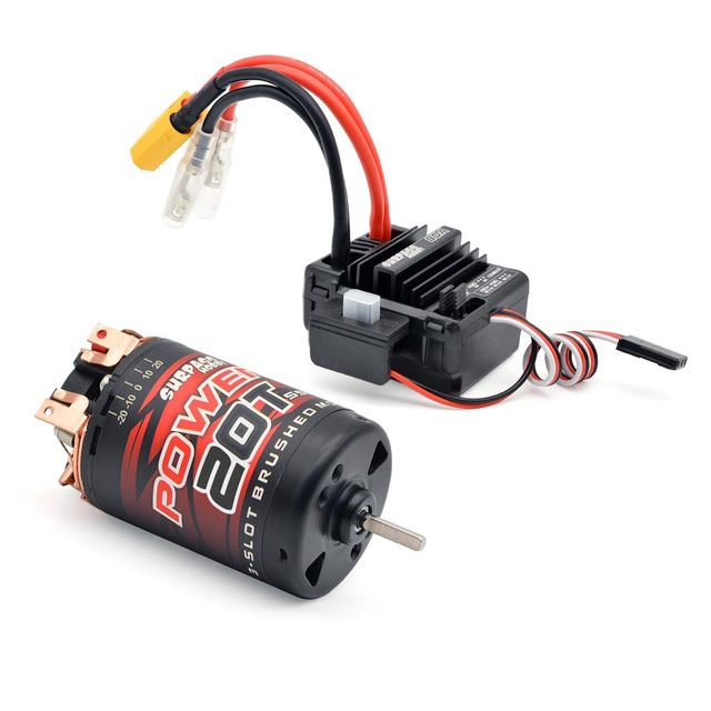 Surpass Hobby Rocket RC 550 12T/25T/30T 3-Solt Brushed Motor + 80A Brushed ESC Electronic Combo for 1/10 RC TRX4 Crawler Cars
