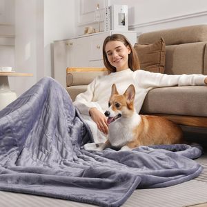 Manta <span class=keywords><strong>El</strong></span>éctrica Térmica de Tamaño Completo 72''x84'' Lavanda/Morado Franela Sherpa Doble Cara 5 Niveles de Calor Apagado Automático de 10 Horas - Product Image 4
