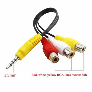 Cavo <span class=keywords><strong>RCA</strong></span> con <span class=keywords><strong>jack</strong></span> da 3,5 mm dedicato per TCL, adattatore da 3,5 mm Aux maschio a 3 <span class=keywords><strong>RCA</strong></span> femmina, mini adattatore audio video stereo AV Aux - Product Image 1