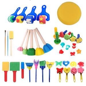 أدوات وملحقات رسم الأطفال للتعليم المبكر ، إسفنجة إيفا من مادة الإكريل الخشبية مع مقبض خشبي للرسم والتلوين بنفسك - Product Image 1