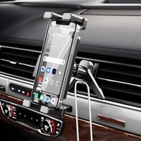 Support de tablette et de téléphone pour voiture, fixation sur grille d'aération, 2-en-1, fonctionnel, couleur unie, support de téléphone flexible pour voiture