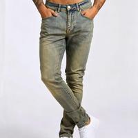 Jean vintage délavé sur mesure, coupe slim de haute qualité, effet amincissant