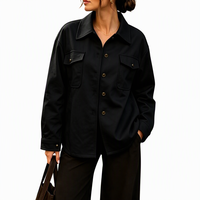 Veste chemise en faux daim pour femmes