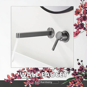 <span class=keywords><strong>JVK</strong></span> Massiver Messing Einhand-Wandarmatur, modern, minimalistisch, poliert, für Badezimmer, mit Keramikventilkern, 4 Zoll Centerset - Product Image 2