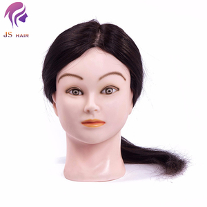 Maniquies Tête Femmes avec Cheveux Humains Tête <span class=keywords><strong>d</strong></span>'Entraînement Cosmétologie Outils de Salon Mannequin Mannequin Pratique Tête <span class=keywords><strong>d</strong></span>'Enseignement pour la Formation - Product Image 1
