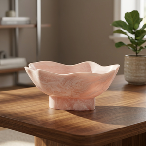 Bol en céramique effet résine rose moderne, fait main, décoratif, pour la présentation sur la table à la maison, vente en gros - Product Image 1