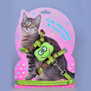 조절 애완 동물 개 고양이 가슴 스트랩 하네스 가죽 끈 칼라 작은 애완 동물 기본 고삐 하네스 고양이 애완 동물 - Product Image 4