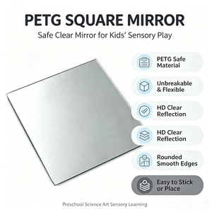 Miroir PETG auto-adhésif incassable 150*150mm pour l'exploration scientifique des enfants de maternelle Montessori - Vente en gros - Product Image 2
