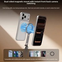 Nouveau support de téléphone multifonctionnel 2026 pour prise de vue, compatible avion, train à grande vitesse, lit et bureau, portable, pliable, magnétique, en alliage d'aluminium