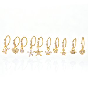 YW Anillo Ajustable de Septum con Ojo Turco, Corazón y Luna de Circonita Cúbica, <span class=keywords><strong>Piercing</strong></span> Multiusos para Nariz, Daith, Helix, Tragus, Snug y Piercings Orbitales - Product Image 5