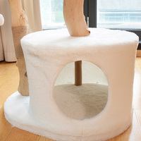 Menara Kucing Mewah Modern Eropa yang Dapat Disesuaikan, Kondominium Kucing Kayu Berbentuk Bunga dengan Bahan Ramah Lingkungan