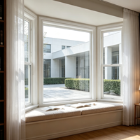 Ventana Abatible de Aluminio Blanco con Triple Acristalamiento y Aislamiento UV para Invernadero, Suministro del Fabricante HUACAI