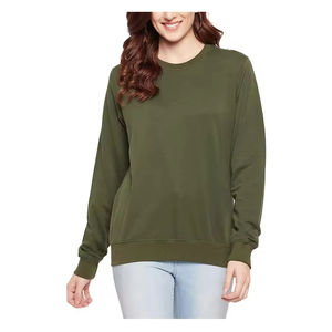 Sweat-shirt pour femme style vintage, coupe ample, logo personnalisé, design uni, fermeture éclair, vêtements de sport, fitness, hiver, chaud, OEM personnalisable - Product Image 2