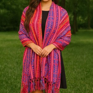 Chal de Manga Larga con Diseño Étnico Mexicano para <span class=keywords><strong>Mujer</strong></span>, Estilo Color Grid, Ropa de Viaje de Invierno, Abrigo Cálido para Todas las Temporadas, Gran Venta - Product Image 1