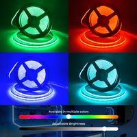 Bande LED COB RGB Flexible 10mm DC24V, Découpable, Étanche IP67, Personnalisable, Idéale pour la Décoration de Bars/KTV