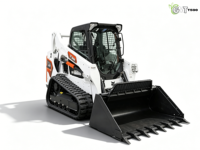 Mini-chargeuse compacte sur chenilles Kubota T590, homologuée EPA EURO 5, charge nominale de 0,95 tonne, puissance de 51 kW, godet standard