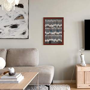 Étui de présentation en bois pour cuillères de collection 2026, cadre multi-niveaux pour cuillères décoratives et souvenirs, idéal pour les collectionneurs et la décoration intérieure - Product Image 1