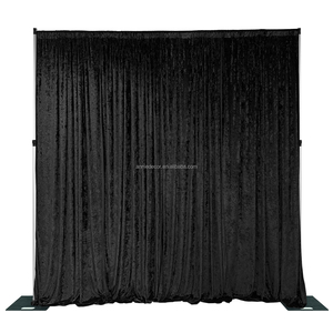 Sang Trọng Tùy Chỉnh Màu Xanh Đen Nặng Nghiền Nát Nhung Rèm Treo Rèm Đám Cưới Giáng Sinh Draping Tổ Chức Sự Kiện Đảng Backdrop Trang Trí - Product Image 5