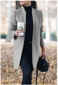 Cappotto Lungo Invernale da Donna con Collo Alto, Slim Fit, in Lana - Product Image 4