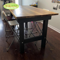 Acacia Parquet En Bois À Manger Table Tops Herribone Îlot De Cuisine Comptoirs